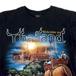 Welcome to Thailand Black Graphic Tshirt MD Medium 100% Cotton Mr Big Outfitters